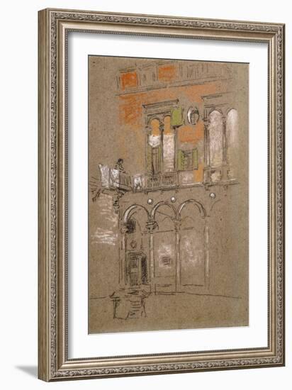 A Venetian Courtyard-James Abbott McNeill Whistler-Framed Giclee Print