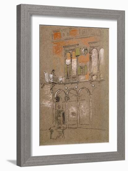 A Venetian Courtyard-James Abbott McNeill Whistler-Framed Giclee Print