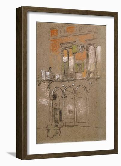 A Venetian Courtyard-James Abbott McNeill Whistler-Framed Giclee Print