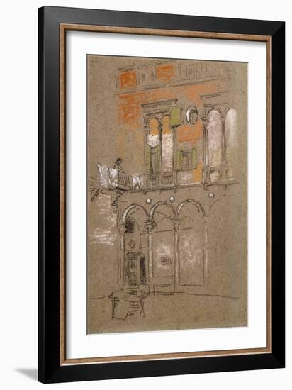 A Venetian Courtyard-James Abbott McNeill Whistler-Framed Giclee Print