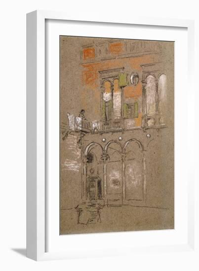 A Venetian Courtyard-James Abbott McNeill Whistler-Framed Giclee Print