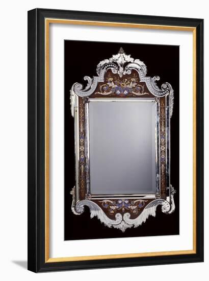 A Venetian Glass Framed Wall Mirror, Late 19th or Early 20th Century-null-Framed Giclee Print