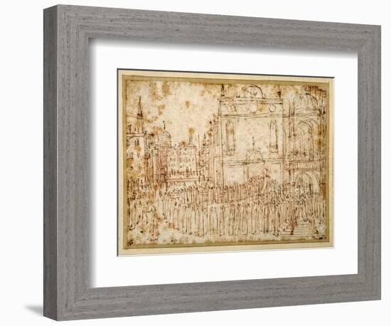 A Venetian Procession Moving from a Scuola to a Flanking Church-Gentile Bellini-Framed Giclee Print