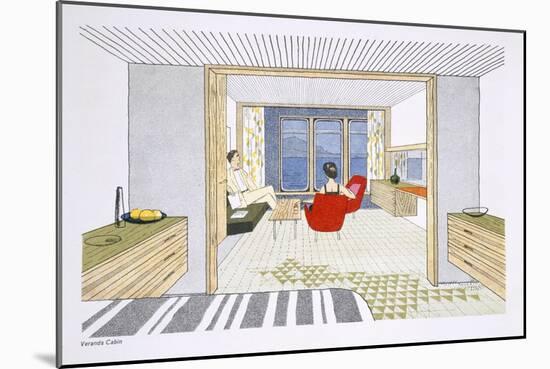 A Veranda Cabin Aboard the SS Oriana, from a Promotional Brochure-null-Mounted Giclee Print