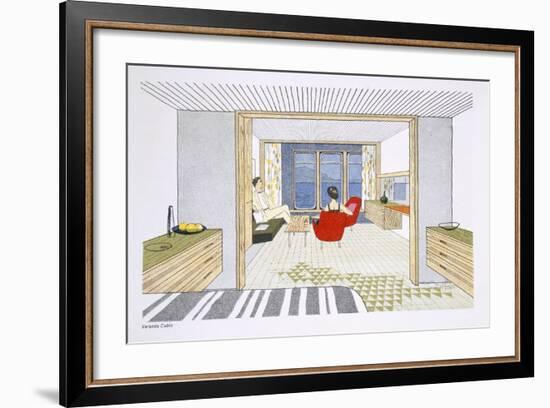 A Veranda Cabin Aboard the SS Oriana, from a Promotional Brochure-null-Framed Giclee Print