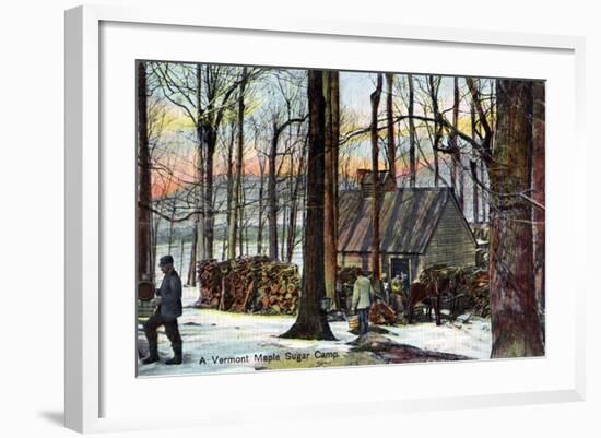 A Vermont Maple Sugar Camp, USA, Early 20th Century-null-Framed Giclee Print