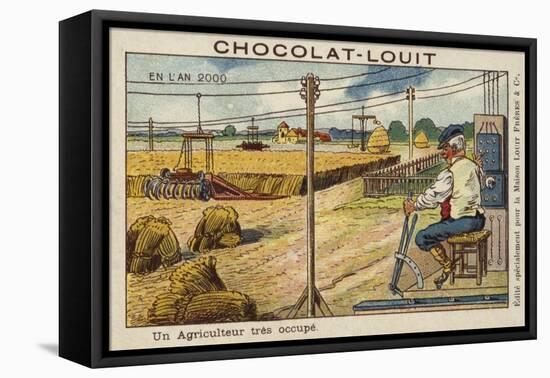 A Very Busy Farmer in the Year 2000-null-Framed Premier Image Canvas