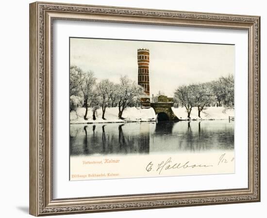 A Very Fine Decorated Brick Water Tower at Kalmar, Sweden-null-Framed Photographic Print