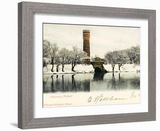 A Very Fine Decorated Brick Water Tower at Kalmar, Sweden-null-Framed Photographic Print