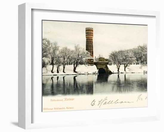 A Very Fine Decorated Brick Water Tower at Kalmar, Sweden-null-Framed Photographic Print