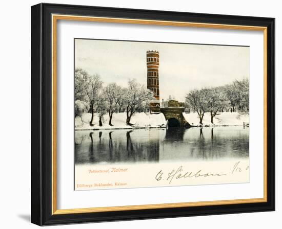 A Very Fine Decorated Brick Water Tower at Kalmar, Sweden-null-Framed Photographic Print