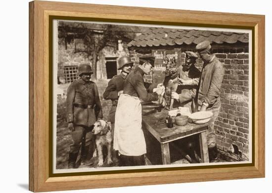 A Veterinary Hospital at the Front (B/W Photo)-German photographer-Framed Premier Image Canvas