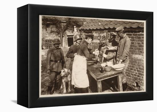 A Veterinary Hospital at the Front (B/W Photo)-German photographer-Framed Premier Image Canvas