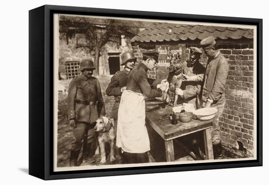 A Veterinary Hospital at the Front (B/W Photo)-German photographer-Framed Premier Image Canvas