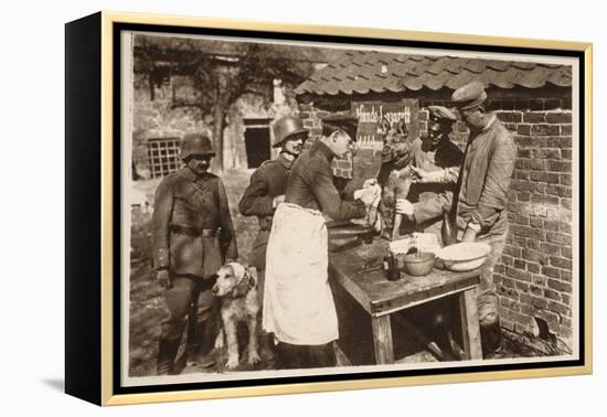 A Veterinary Hospital at the Front (B/W Photo)-German photographer-Framed Premier Image Canvas