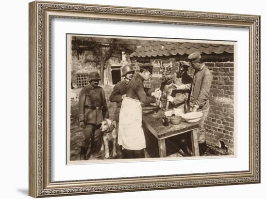 A Veterinary Hospital at the Front (B/W Photo)-German photographer-Framed Giclee Print