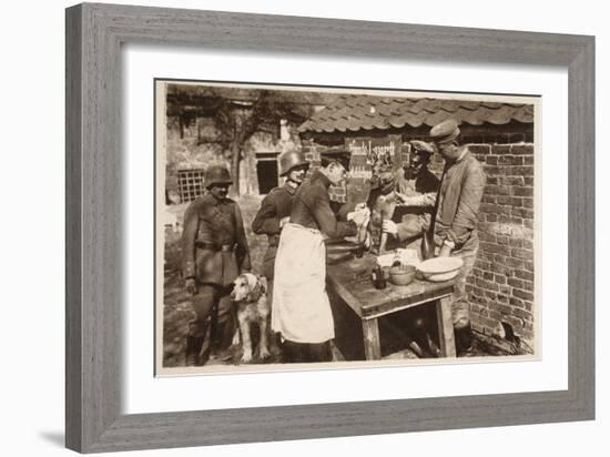 A Veterinary Hospital at the Front (B/W Photo)-German photographer-Framed Giclee Print