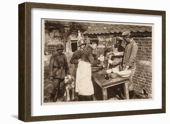 A Veterinary Hospital at the Front (B/W Photo)-German photographer-Framed Giclee Print