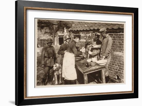 A Veterinary Hospital at the Front (B/W Photo)-German photographer-Framed Giclee Print