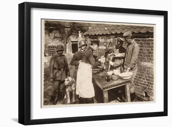 A Veterinary Hospital at the Front (B/W Photo)-German photographer-Framed Giclee Print