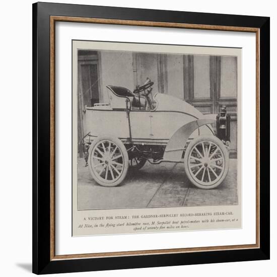 A Victory for Steam, the Gardener-Serpollet Record-Breaking Steam-Car-null-Framed Giclee Print