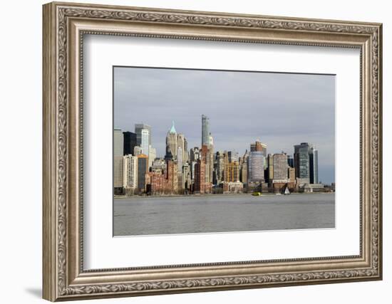 A view across the Hudson River to Lower Manhattan, New York, New York, Usa-Susan Pease-Framed Photographic Print
