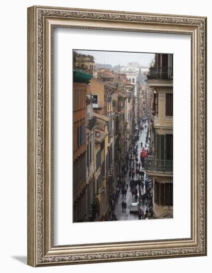 A view down a busy street, Rome, Lazio, Italy, Europe-Charlie Harding-Framed Photographic Print