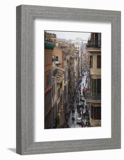 A view down a busy street, Rome, Lazio, Italy, Europe-Charlie Harding-Framed Photographic Print