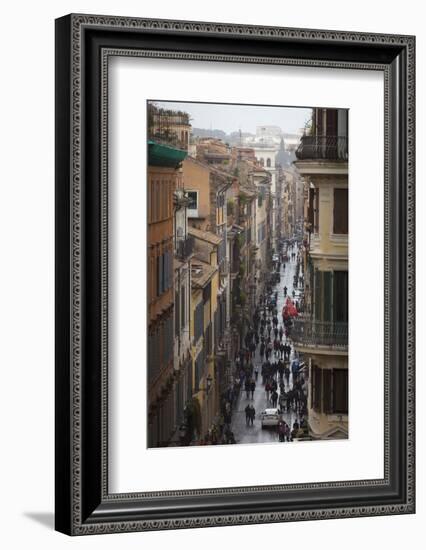 A view down a busy street, Rome, Lazio, Italy, Europe-Charlie Harding-Framed Photographic Print