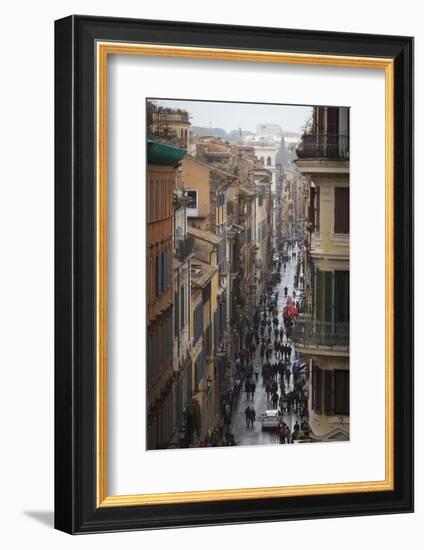 A view down a busy street, Rome, Lazio, Italy, Europe-Charlie Harding-Framed Photographic Print