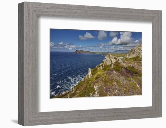 A view from Clogher Head towards Sybil Point, at the western end of the Dingle Peninsula, County Ke-Nigel Hicks-Framed Photographic Print