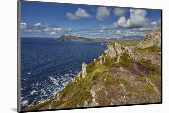 A view from Clogher Head towards Sybil Point, at the western end of the Dingle Peninsula, County Ke-Nigel Hicks-Mounted Photographic Print