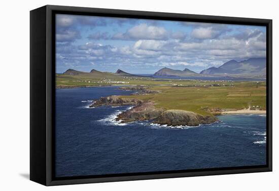 A view from Clogher Head towards Sybil Point, at the western end of the Dingle Peninsula, County Ke-Nigel Hicks-Framed Premier Image Canvas