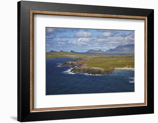 A view from Clogher Head towards Sybil Point, at the western end of the Dingle Peninsula, County Ke-Nigel Hicks-Framed Photographic Print
