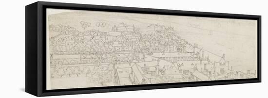 A View from St. Mary's Southwark, Looking Towards Westminster (Pen and Ink over Graphite on Paper)-Wenceslaus Hollar-Framed Premier Image Canvas