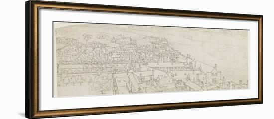 A View from St. Mary's Southwark, Looking Towards Westminster (Pen and Ink over Graphite on Paper)-Wenceslaus Hollar-Framed Giclee Print