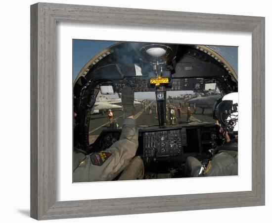 A View from the Tactical Coordinator's Position Aboard a U.S. Navy S-3B Viking Aircraft-Stocktrek Images-Framed Photographic Print