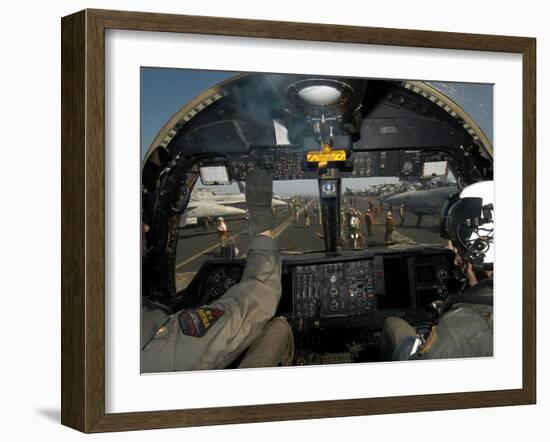A View from the Tactical Coordinator's Position Aboard a U.S. Navy S-3B Viking Aircraft-Stocktrek Images-Framed Photographic Print