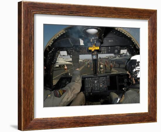 A View from the Tactical Coordinator's Position Aboard a U.S. Navy S-3B Viking Aircraft-Stocktrek Images-Framed Photographic Print