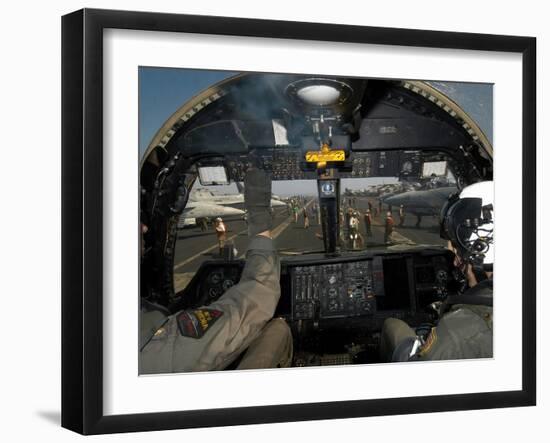 A View from the Tactical Coordinator's Position Aboard a U.S. Navy S-3B Viking Aircraft-Stocktrek Images-Framed Photographic Print