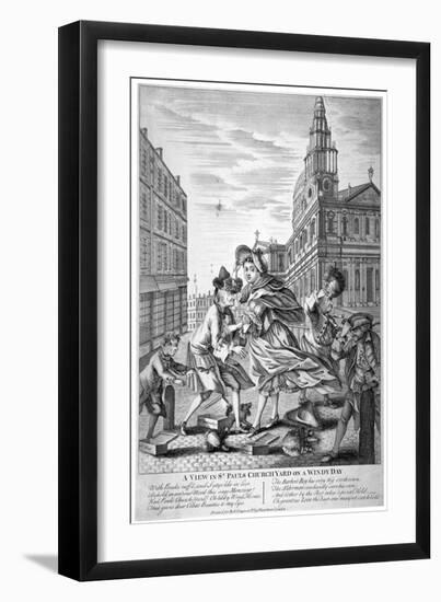 A view in St Paul's Churchyard on a windy day', 1740-Anon-Framed Giclee Print
