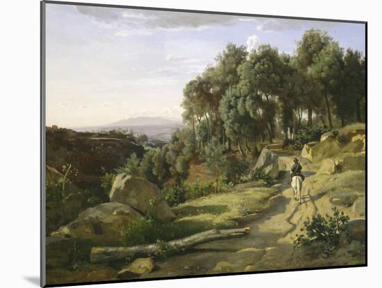 A View near Volterra, 1838-Jean-Baptiste-Camille Corot-Mounted Giclee Print