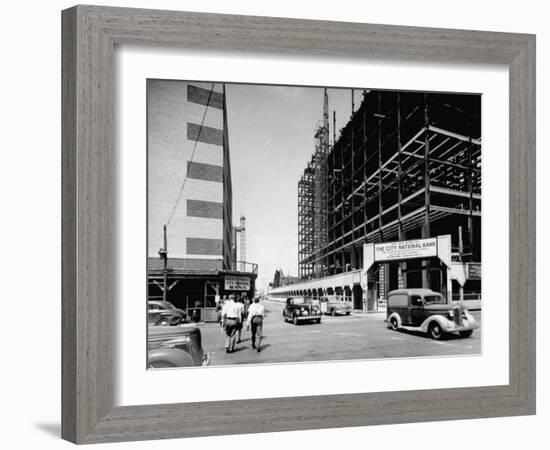 A View of a Construction Site in Houston-null-Framed Photographic Print