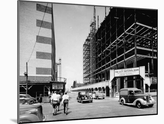 A View of a Construction Site in Houston-null-Mounted Photographic Print