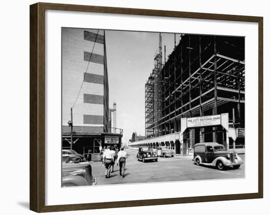 A View of a Construction Site in Houston-null-Framed Photographic Print