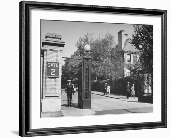 A View of a Gate Entrance to the Annapolis Naval Academy-David Scherman-Framed Premium Photographic Print