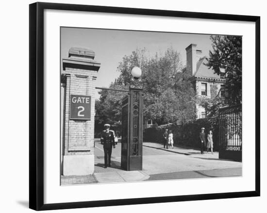 A View of a Gate Entrance to the Annapolis Naval Academy-David Scherman-Framed Premium Photographic Print