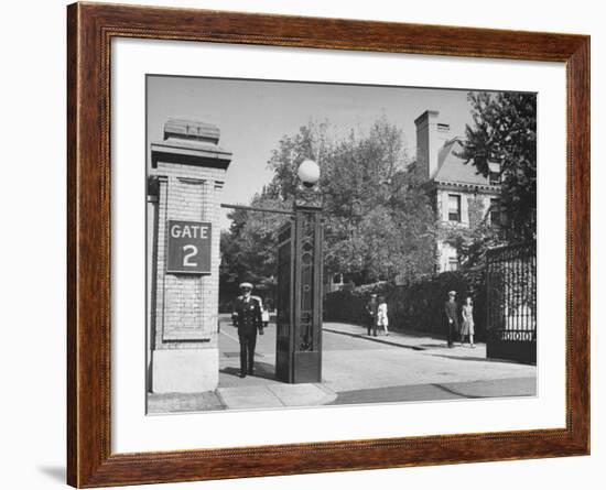 A View of a Gate Entrance to the Annapolis Naval Academy-David Scherman-Framed Premium Photographic Print