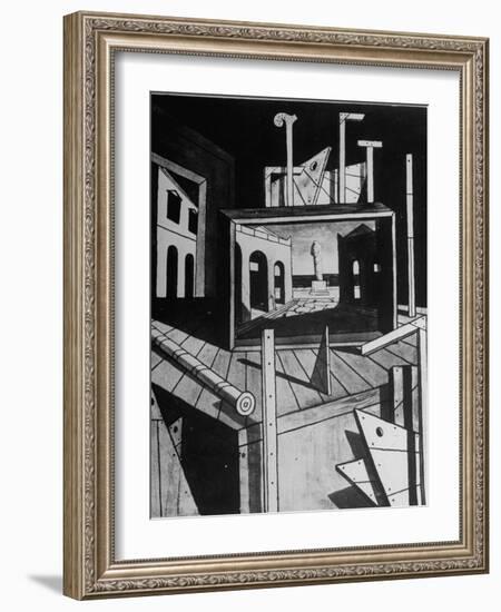 A View of a Painting by Artist Giorgio De Chirico-null-Framed Photographic Print