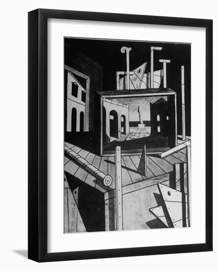 A View of a Painting by Artist Giorgio De Chirico-null-Framed Photographic Print